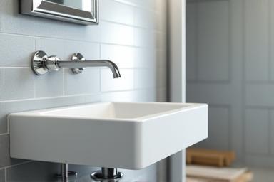Contemporary bathroom remodeling in progress