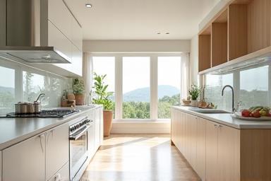 Luxury kitchen renovation with natural light